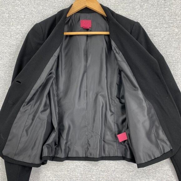 212 Collection Blazer Womens 6 Black Stretch 2 Button Long Sleeve Lined Career - Picture 3 of 12